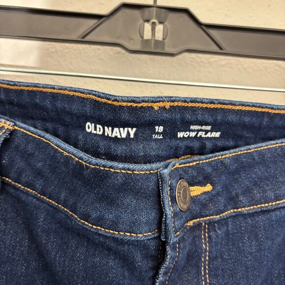 Old Navy Wow Flare Jeans 18 Tall High-Rise Dark Wash Stretch Denim Pants - Picture 5 of 8